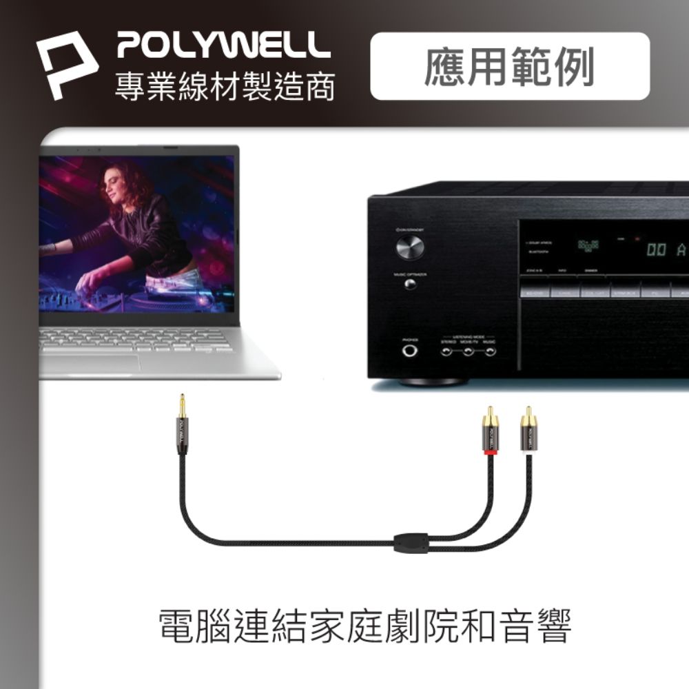 PPOLYWELL專業線材製造商應用範例電腦連結家庭劇院和音響 A