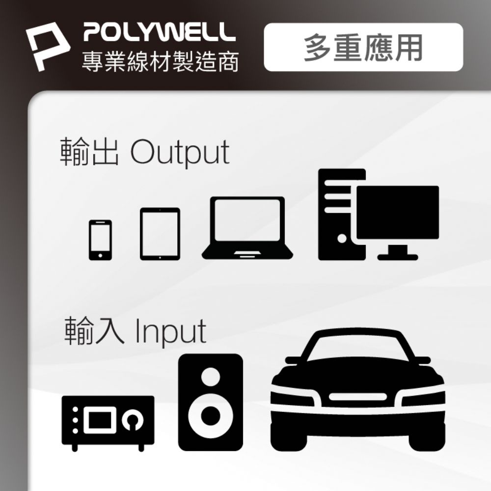 POLYWELL專業線材製造商輸出 Output輸入 Input多重應用