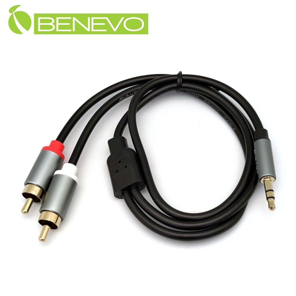  BENEVO 0.5米 3.5mm立體聲轉雙RCA/梅花接頭聲音連接線 (BAC0050MMS)