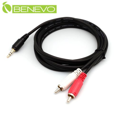 BENEVO 1.5米 3.5mm立體聲轉雙RCA/梅花接頭聲音連接線 (BAC0150MMD)
