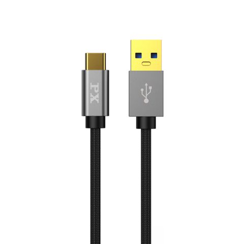 PX大通UAC3-1B USB3.1 Gen1 A-to-USB-C Type-C 1M閃充快充1米充電傳輸線黑