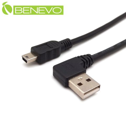 Benevo 50cm USB2.0 左彎型A公 轉Mini USB公 高隔離連接線 (BUSB0050AMLMBM)