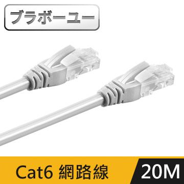  一一Cat 6超高速網路傳輸線(灰白/20M)