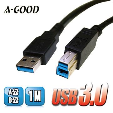 A-GOOD USB3.0 A公B公 高速傳輸線 USB延長線 (1米)