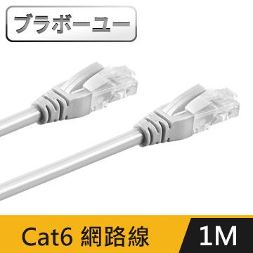  最高可達1000Mbps一一Cat 6 超高速網路傳輸線(灰白/1M)