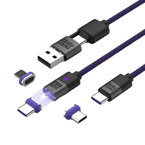 ENERGY FORT USB/Type-C 二合一磁吸線(240W)(0.5M) 充電線