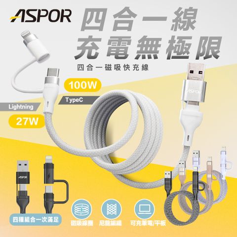 ASPOR四合一磁吸快充線-居家版1.5m