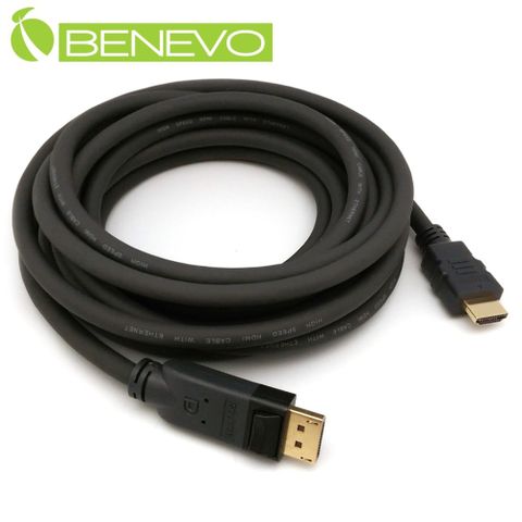 Benevo 專業型 5米 Displayport轉HDMI訊號轉接線 (BDP2HDMI500K)