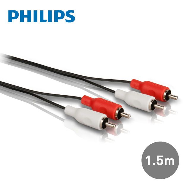 PHILIPS 飛利浦   SWA2521W/10 1.5m 2RCA/2RCA立體音源線(紅白)