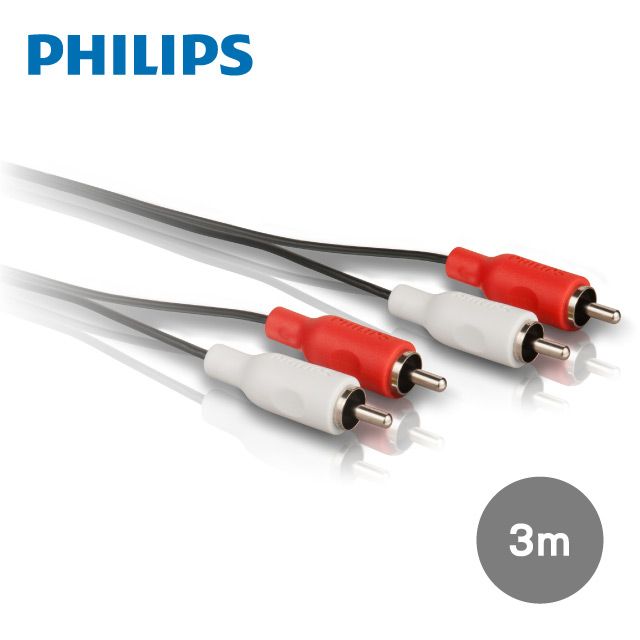 PHILIPS 飛利浦   SWA2523W/10 3.0m 2RCA/2RCA立體音源線(紅白)