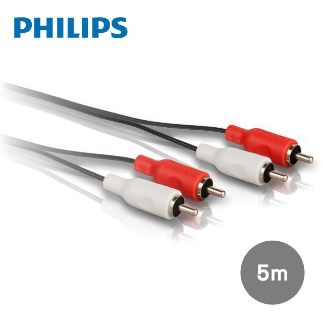 PHILIPS 飛利浦   SWA2524W/10 5.0m 2RCA/2RCA立體音源線(紅白)