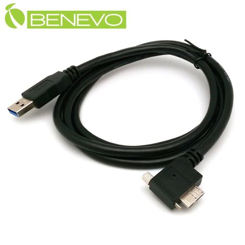 Benevo 左彎可鎖型 1.2米 USB3.0 A(公)對Micro USB3.0(公)訊號連接線 (BUSBP3120AMMCBLSM)