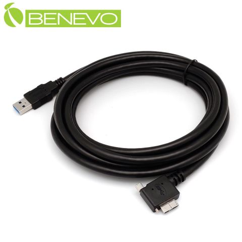 BENEVO左彎可鎖型 3米 USB3.0 A(公)對Micro USB3.0(公)訊號連接線 (BUSBP3300AMMCBLSM)