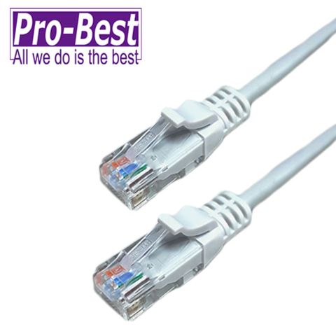 Pro-Best 柏旭佳  CAT.5e網路短接線含接頭-1米  灰