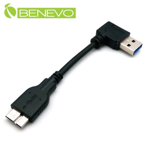BENEVO右彎型 10cm USB3.0 A公(M)對Micro B公(M)高隔離連接短線