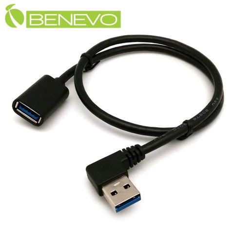 Benevo 左彎型 50cm USB3.0超高速雙隔離延長短線 (BUSB3050AMFL)