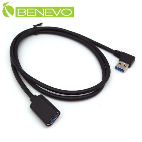 BENEVO右彎型 1米 USB3.0超高速雙隔離延長線 (BUSB3100AMFR)