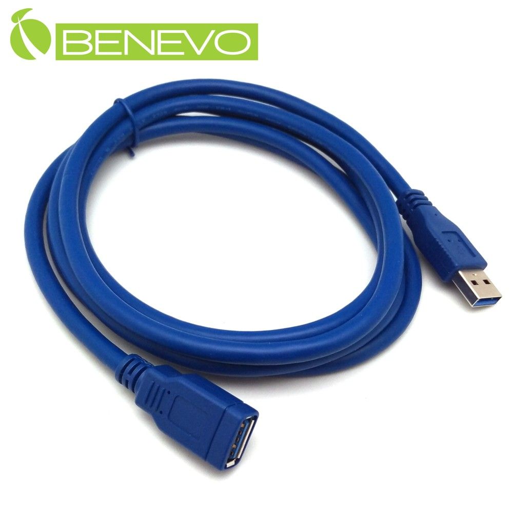 Benevo  1.8米 USB3.0超高速雙隔離延長線 [BUSB3180AMF(藍色有包覆)]