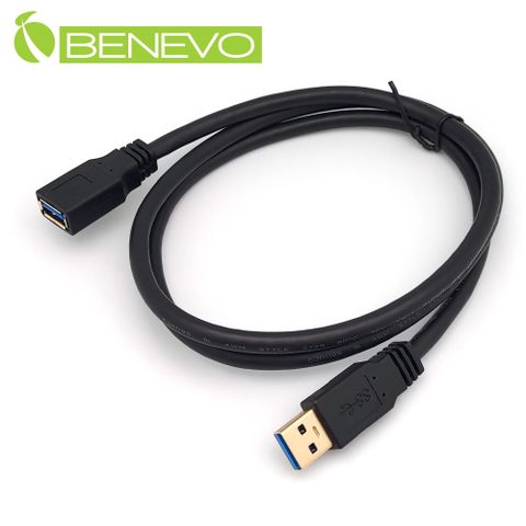 Benevo 1米 USB3.0 鍍金接頭 A公轉A母 高隔離延長線 (BUSB3100AMFG)