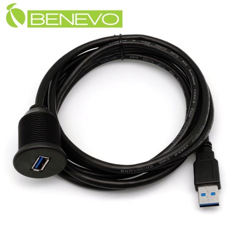 BENEVO面板型 2米 USB3.0訊號延長線 (BUSB3200AMF圓孔加蓋)