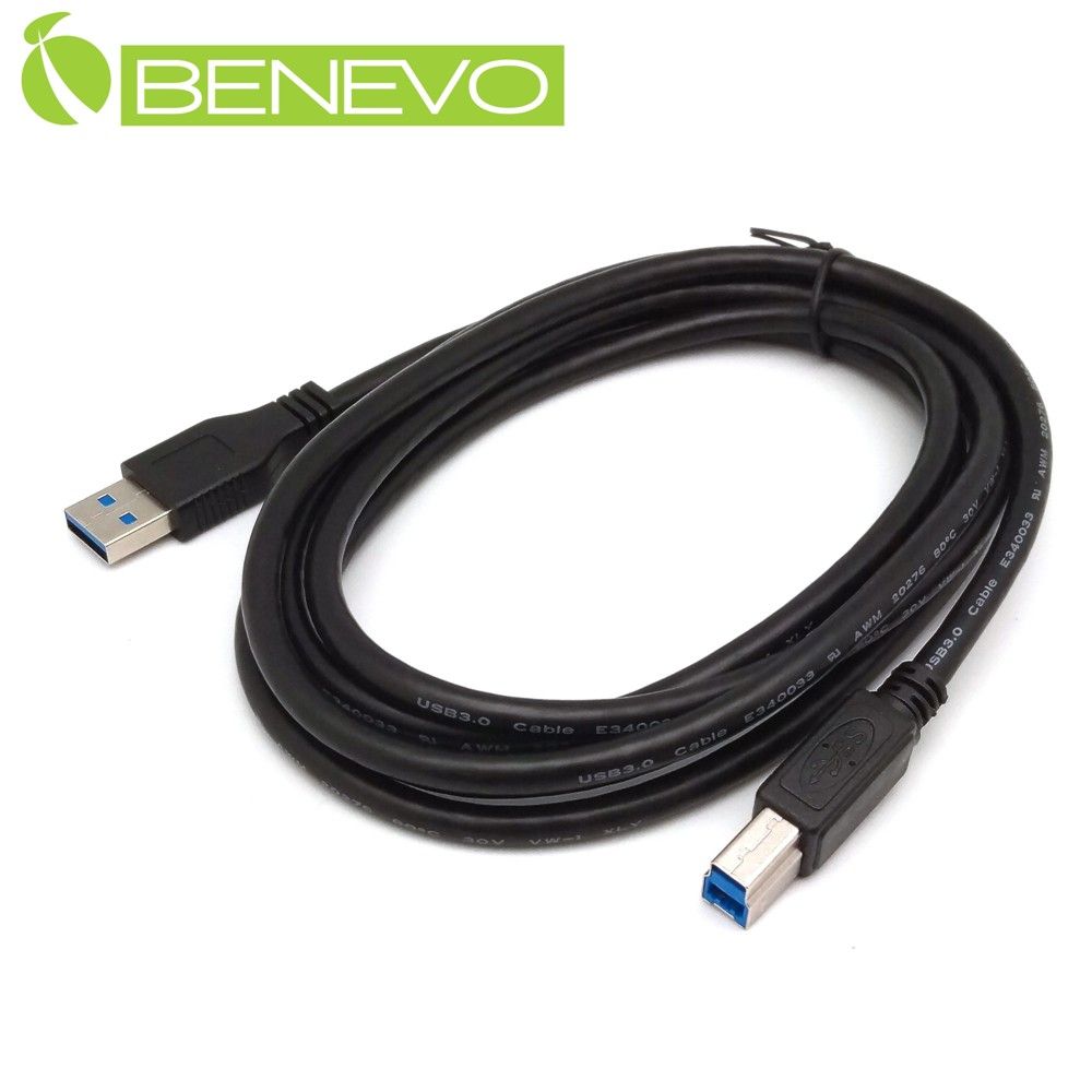 Benevo  1.8米 USB3.0 A公(M)對B公(M)高隔離連接線 (BUSB3180ABM黑)