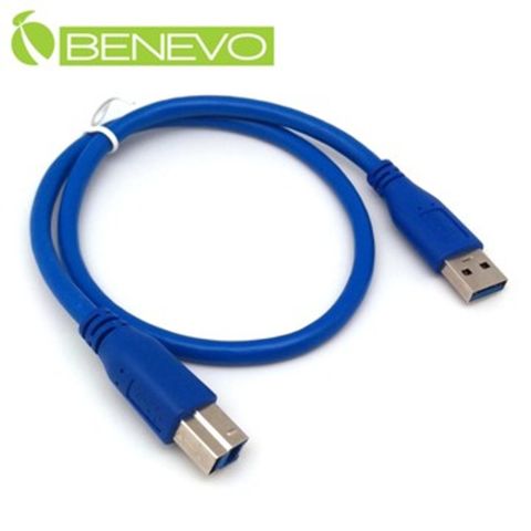 Benevo 50cm USB3.0 A公(M)轉B公(M)高隔離連接線 (BUSB3050ABM藍)