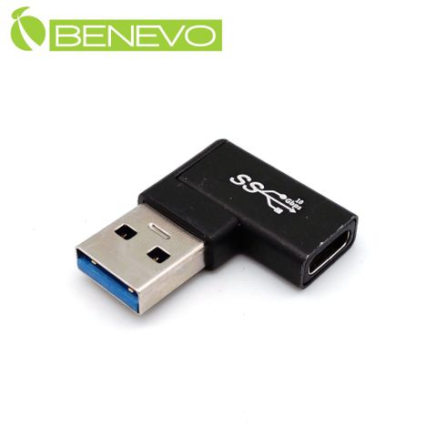 Benevo 左彎型 USB3.1 A公轉Type-C母轉接頭 (BUSB31AMCFL)