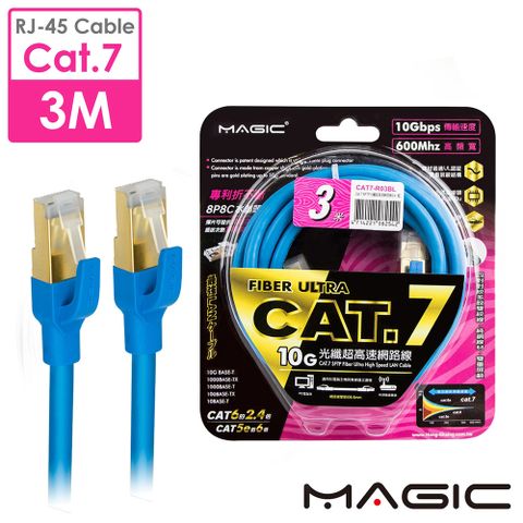 MAGIC Cat.7 SFTP圓線 26AWG光纖超高速網路線(專利折不斷接頭)-3M