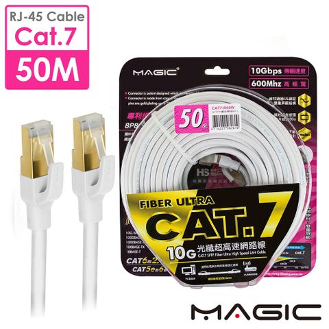 MAGIC Cat.7 SFTP圓線 26AWG光纖超高速網路線(專利折不斷接頭)-50M