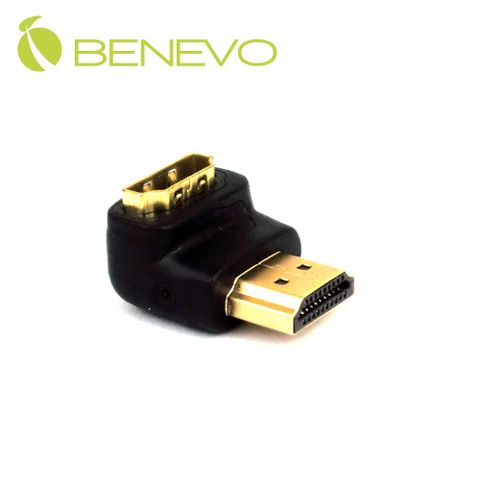 母頭朝下應用! BENEVO鍍金版 HDMI公對母直角轉接頭 (BHDMIANGLD)