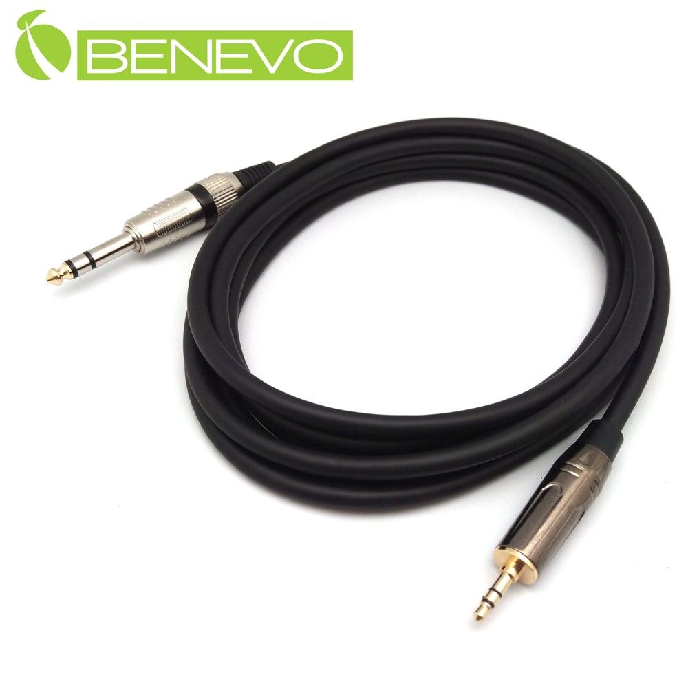 Benevo  3米 TRS型式6.3mm公對3.5mm公 立體聲音連接線 (BAU030063MS)