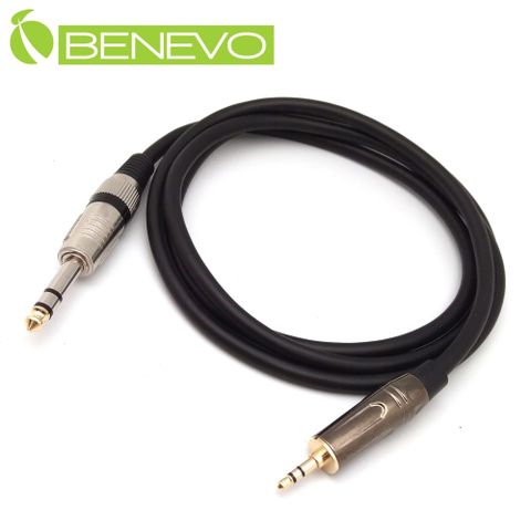Benevo  1.5米 TRS型式6.3mm公對3.5mm公 立體聲音連接線 (BAU015063MS)