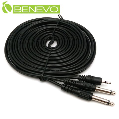 Benevo 5米 3.5mm立體聲轉雙6.3mm單聲道 一對二連接線 (BAU05003M6M2)