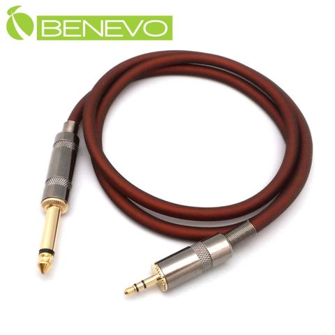 Benevo 1米 6.3mm(公)單聲道對3.5mm(公)雙聲道 聲音連接線 (BAU010163M)