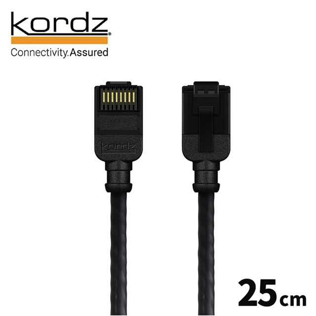 Kordz PRO CAT6 28AWG極細高速網路線 / 黑色25CM