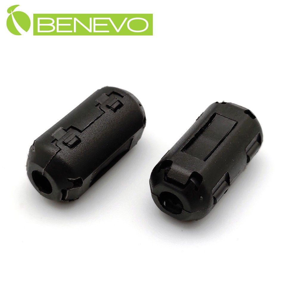  2入組 - BENEVO 內徑5mm 黑色夾扣式抗干擾磁環 (BCableMegB5mm x2)