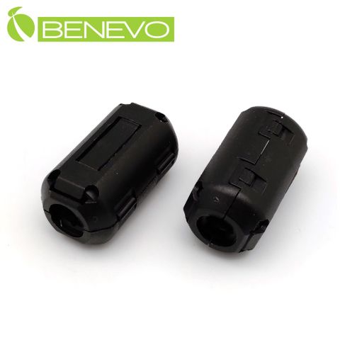 2入組 - BENEVO 內徑9mm 黑色夾扣式抗干擾磁環 (BCableMegB9mm x2)