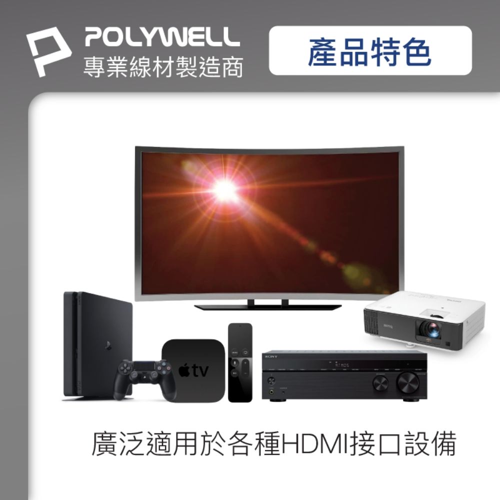 POLYWELL 寶利威爾 DP 1.4 傳輸線 公對公 /1M