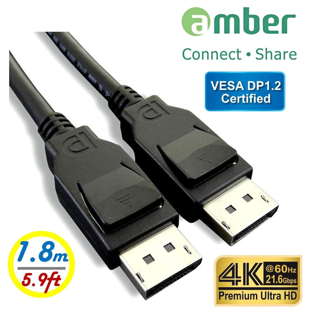 DP 【京徹】amber VESA 1.2 認證影音訊號線/DisplayPort 公對 DisplayPort 公/ to /4K/60Hz-1.8公尺