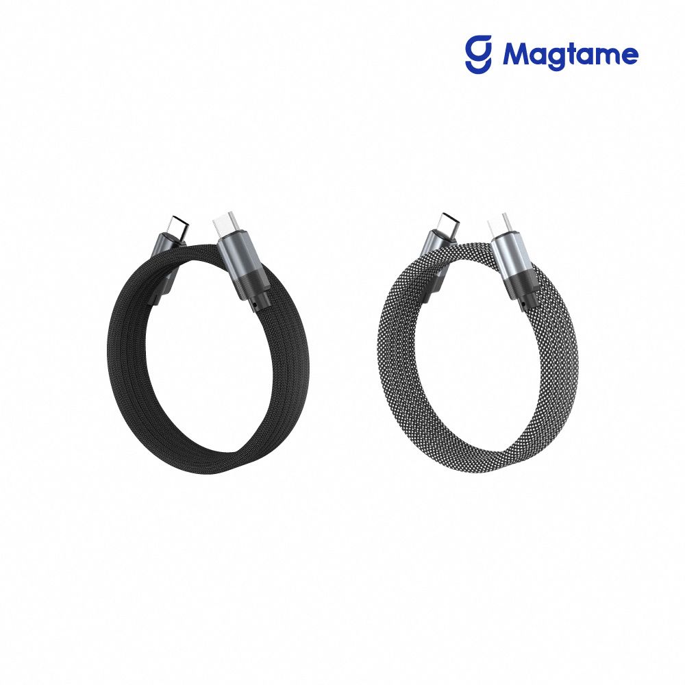 Magtame  Type-C to Type-C 60W 磁性快收納充電傳輸線-鋁殼圓線款 1M (發明專利)