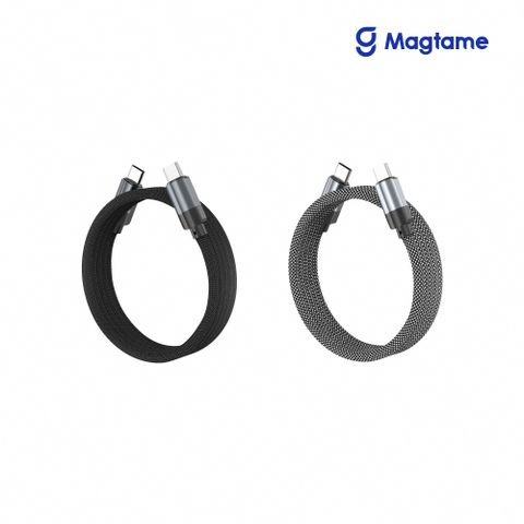Magtame Type-C to Type-C 60W 磁性快收納充電傳輸線-鋁殼圓線款 1.5M (發明專利)