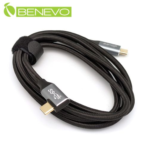 BENEVO側彎型 1.5米 USB3.1 Gen2 Type-C公對公訊號連接線(10Gbps/PD100W) [BUSB3150CMML(E100W)]