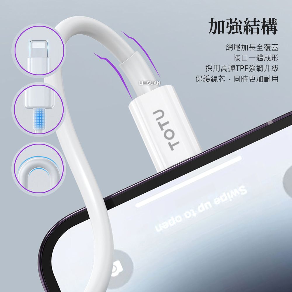 TOTU 50cm USB-ATO Lightning/iPhone充電線傳輸線快充線 耀系列 拓途