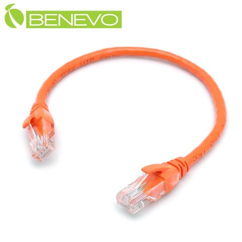 Benevo 30cm Cat6 1000Mbps高速網線(純銅) [BCAT6001(30cm橙)]