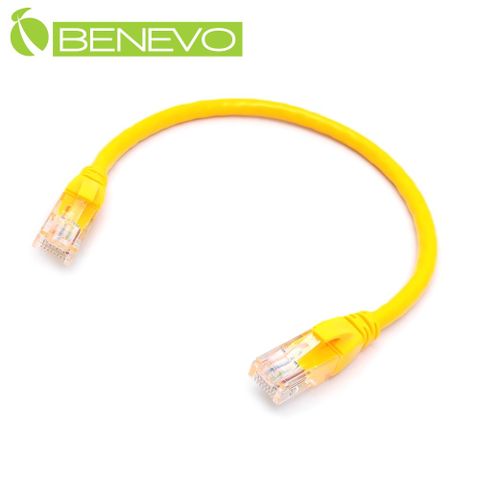 Benevo 30cm Cat6 1000Mbps高速網線(純銅) [BCAT6001(30cm黃)]