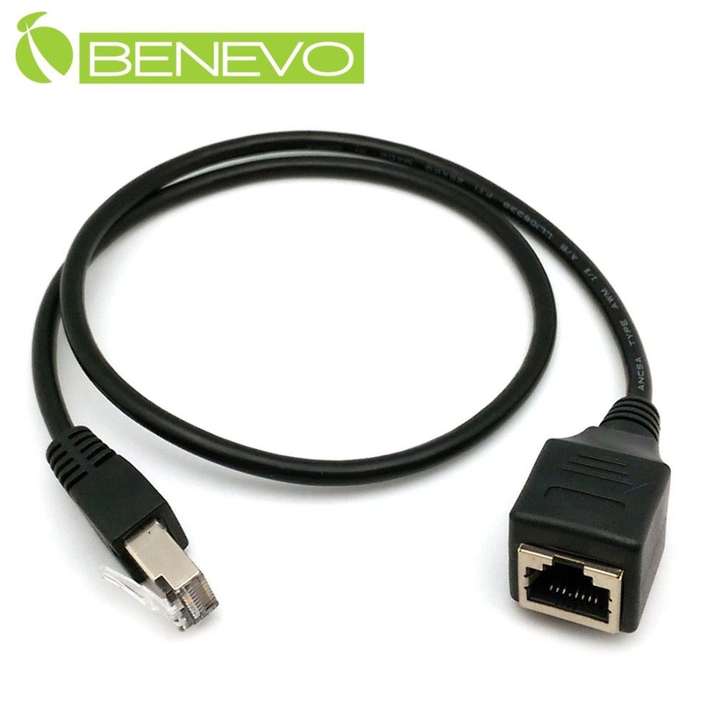 Benevo  60cm RJ45網路訊號公對母延長線 (BRJ450060MFN)