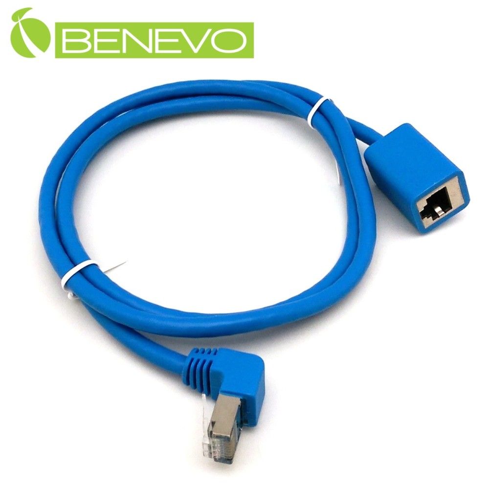 Benevo 上彎型 1米 RJ45接頭公對母延長線(Cat6) (BCAT60100MFUN)