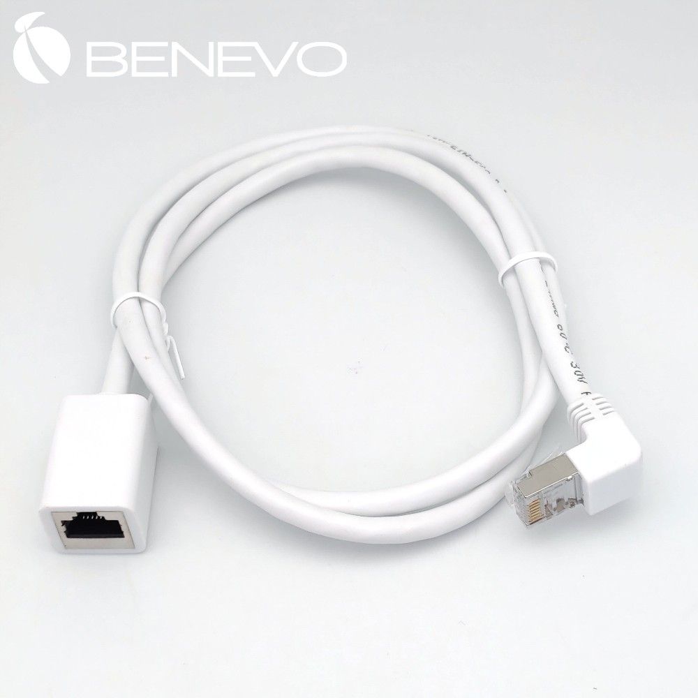 Benevo 上彎型 1米 RJ45接頭公對母延長線(Cat6) (BCAT60100MFUN)