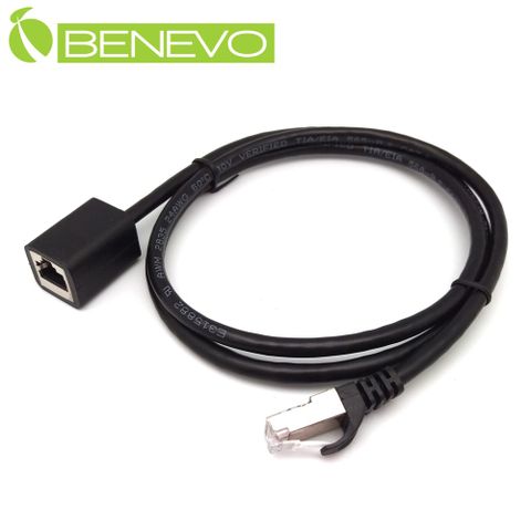 Benevo 60cm Cat6遮蔽/十字隔離 RJ45網路訊號公對母延長線 (BCAT60060MFN)