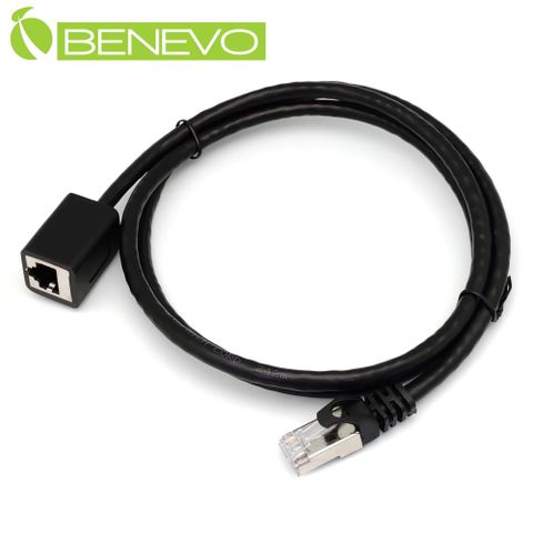 Benevo 1米 Cat6遮蔽/十字隔離 RJ45網路訊號公對母延長線 (BCAT60100MFN)